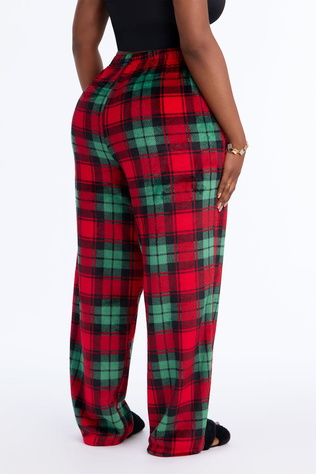 Pantalon de pyjama à carreaux des Fêtes – Vert/combiné
