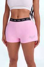 Short boxer Von Dutch à strass - Rose
