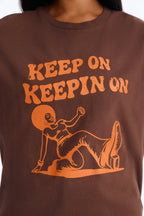 T-shirt délavé Keep On Keepin On - Chocolat