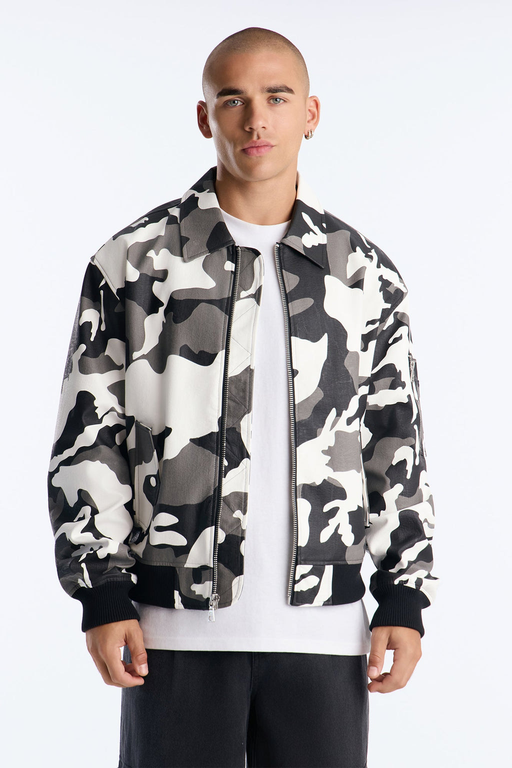 Blouson aviateur camouflage Every Step Of The Way - Noir/Blanc