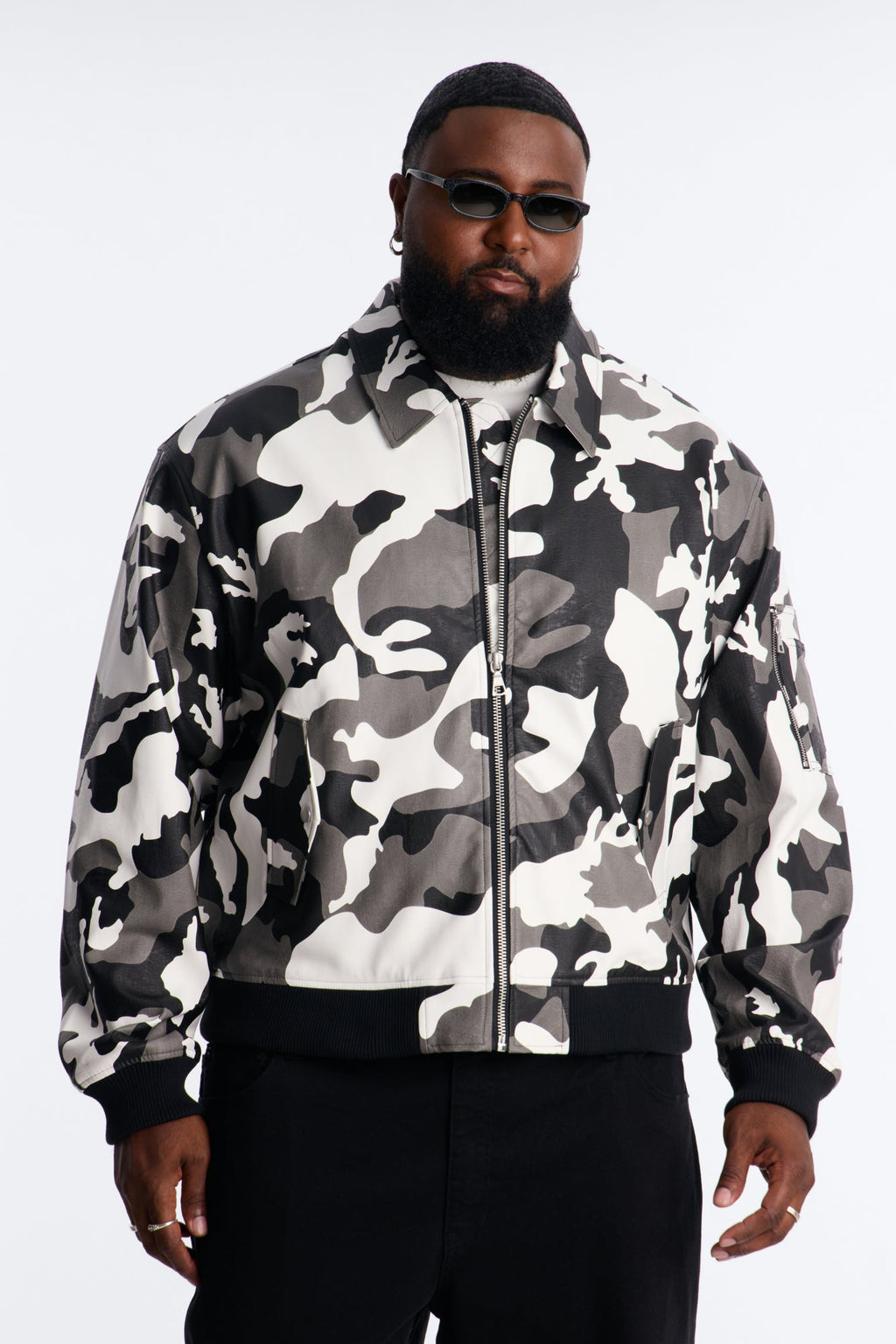 Blouson aviateur camouflage Every Step Of The Way - Noir/Blanc