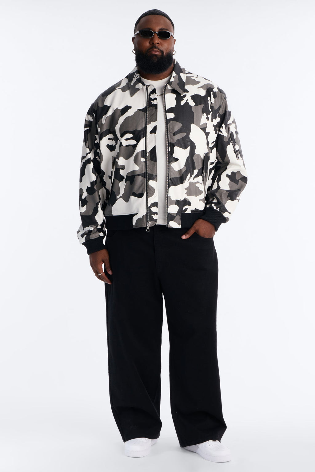 Blouson aviateur camouflage Every Step Of The Way - Noir/Blanc