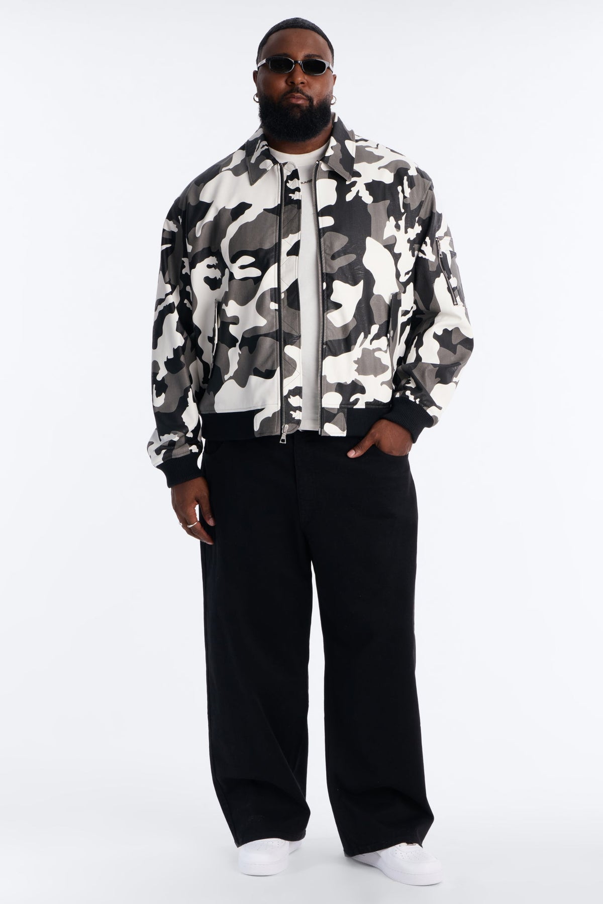 Blouson aviateur camouflage Every Step Of The Way - Noir/Blanc