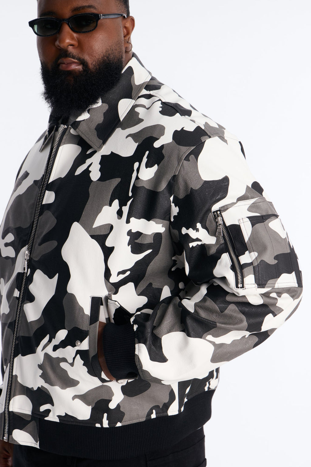 Blouson aviateur camouflage Every Step Of The Way - Noir/Blanc