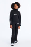 Mini-pantalon évasé brodé "Sporty Girl" - Noir/Blanc
