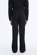 Mini-pantalon évasé brodé "Sporty Girl" - Noir/Blanc
